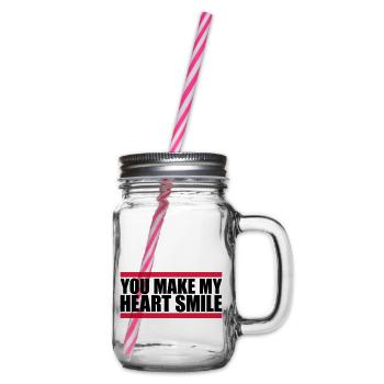 Faire sourire mon cœur - Bocal à boisson - transparent - Droite