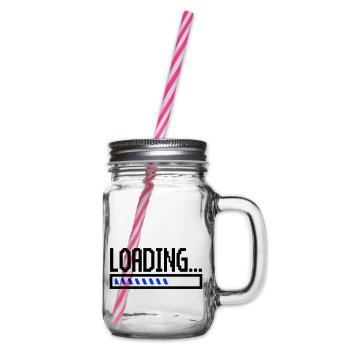 Loading - Glass jar with handle and screw cap - clear - Right