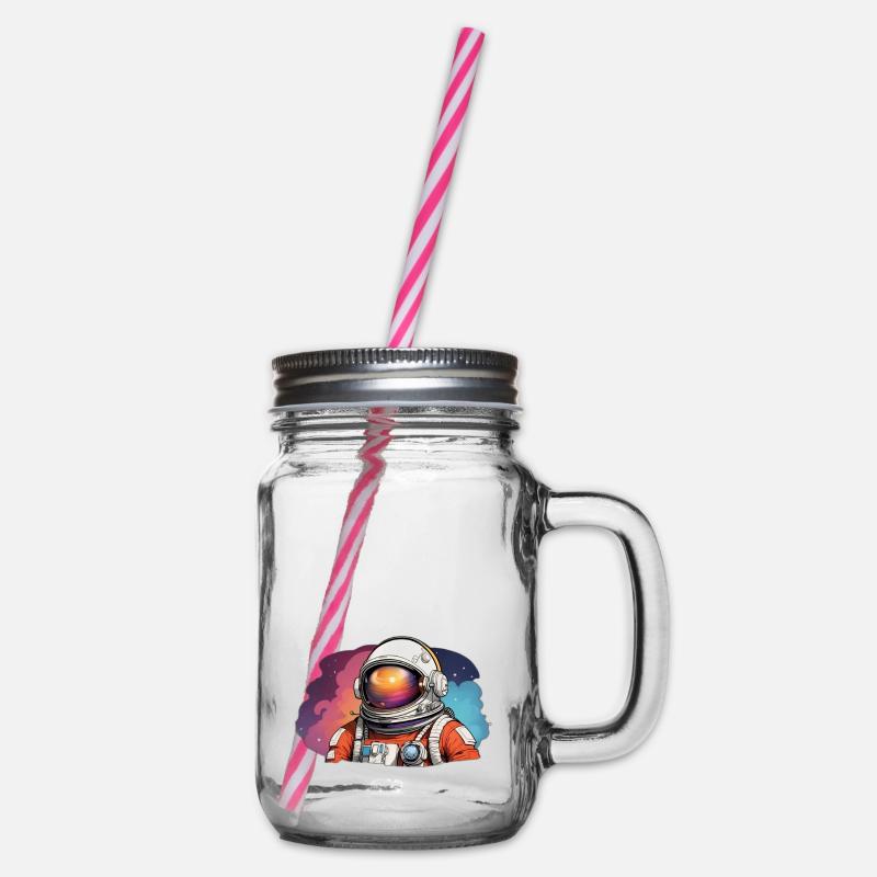 Astronaut - Henkelglas mit Schraubdeckel - Klar