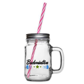 badminton - Glass jar with handle and screw cap - clear - Right