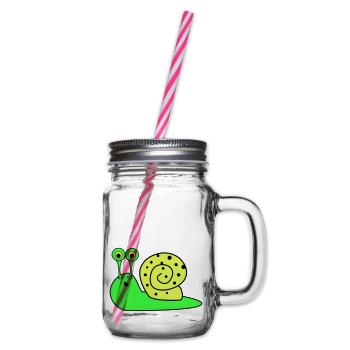 Snail Funny - Glass jar with handle and screw cap - clear - Right