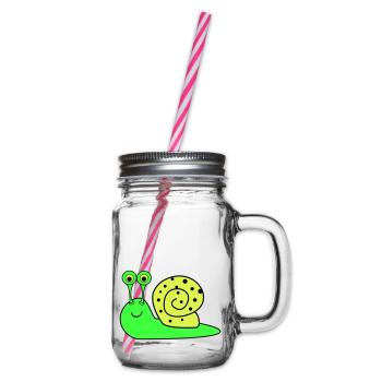 Snail Funny - Glass jar with handle and screw cap - clear - Right