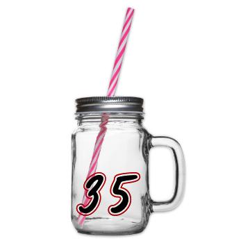 35 Zahl symbol - Henkelglas mit Schraubdeckel - Klar - Rechts