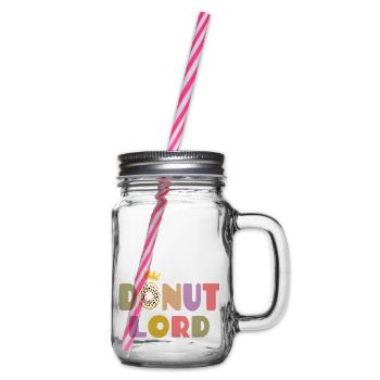 Donut Lord – Gourmet und lustiges Design - Henkelglas mit Schraubdeckel - Klar - Rechts