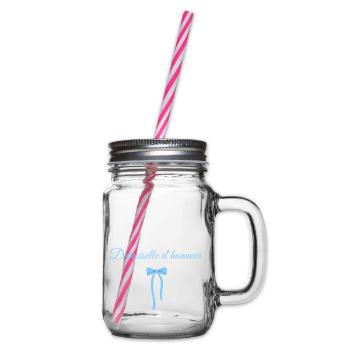 Blue Bow Bridesmaid - Glass jar with handle and screw cap - clear - Right