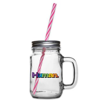 Typographie colorée de la fierté arc-en-ciel humaine - Bocal à boisson - transparent - Droite