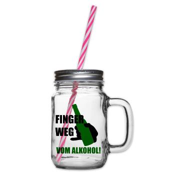 Finger weg vom Alkohol - Henkelglas mit Schraubdeckel - Klar - Rechts