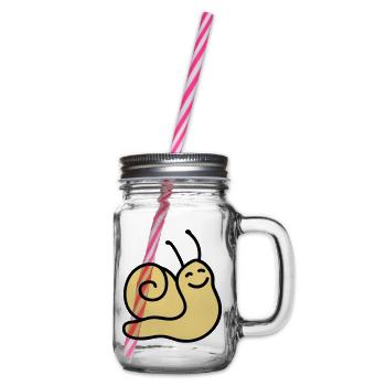 Cheerful Snail - Glass jar with handle and screw cap - clear - Right