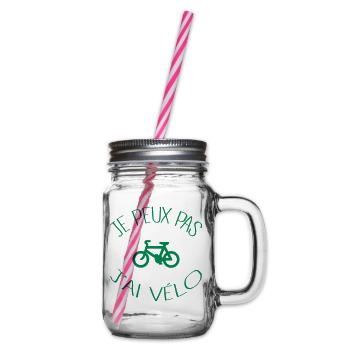 Je peux pas j'ai vélo - Bocal à boisson - transparent - Droite