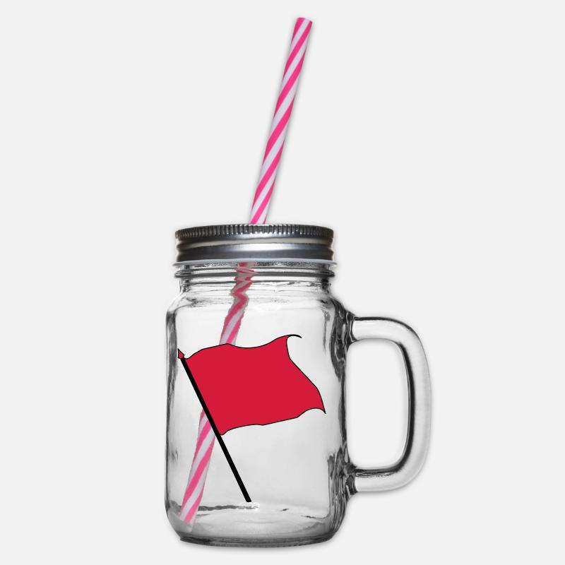 drapeau rouge - Bocal à boisson - transparent