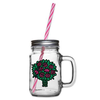 Bouquet 3 - Glass jar with handle and screw cap - clear - Right