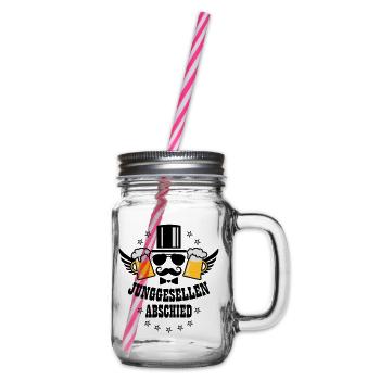 JGA Junggesellenabschied deluxe Bier Beer Party - Henkelglas mit Schraubdeckel - Klar - Rechts
