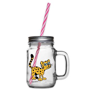Baby Leopard - Glass jar with handle and screw cap - clear - Right
