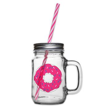 Pink Donut - Henkelglas mit Schraubdeckel - Klar - Rechts