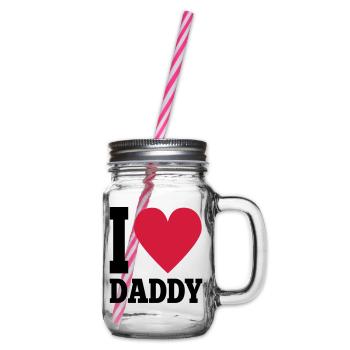 I love daddy - Glass jar with handle and screw cap - clear - Right