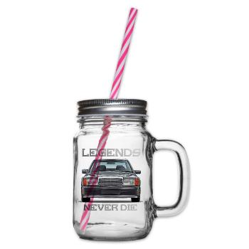 W201 190E legends never die - Henkelglas mit Schraubdeckel - Klar - Rechts