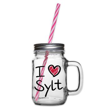 i_love_sylt__f2 - Henkelglas mit Schraubdeckel - Klar - Rechts