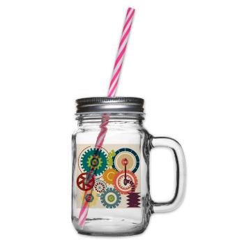 Graphic art 🎨 - Glass jar with handle and screw cap - clear - Right