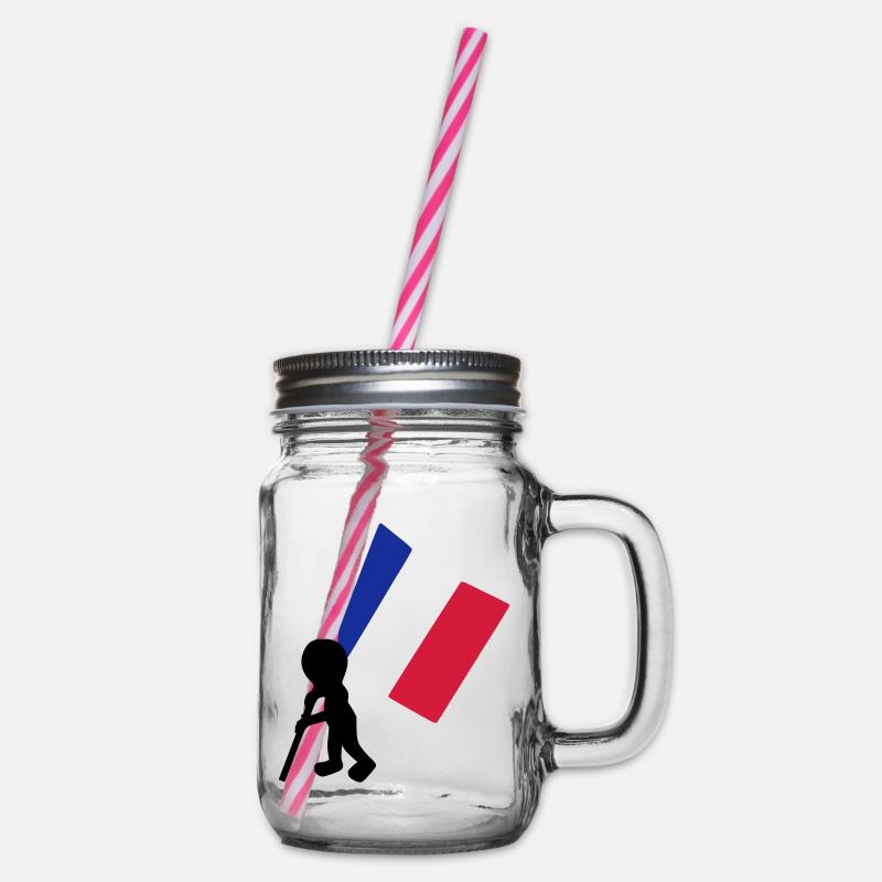 porte drapeau francais - Bocal à boisson - transparent