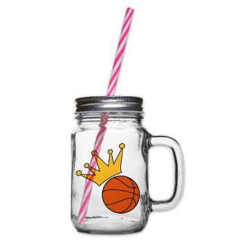 Basketball - Glass jar with handle and screw cap - clear - Right