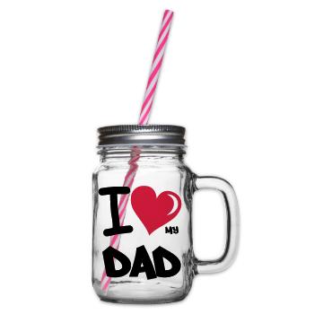 i_love_my_dad - Henkelglas mit Schraubdeckel - Klar - Rechts