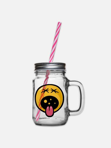 Smiley distaste - Henkelglas mit Schraubdeckel - Klar