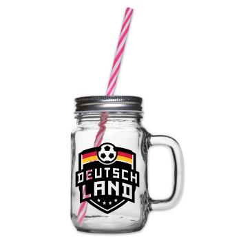 Deutschland Fußball Wappen 04 - Henkelglas mit Schraubdeckel - Klar - Rechts