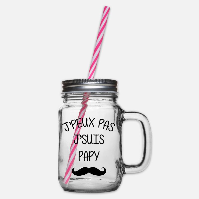 Papy Papi Bébé Naissance Grand Père Amour - Bocal à boisson - transparent
