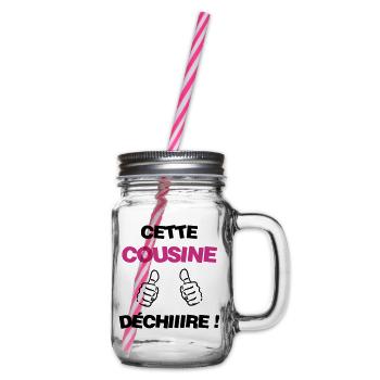 Onkel / Tante / Vetter / Cousin / Kusine - Henkelglas mit Schraubdeckel - Klar - Rechts