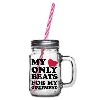 my_heart_beats_for01 - Henkelglas mit Schraubdeckel - Klar - Rechts