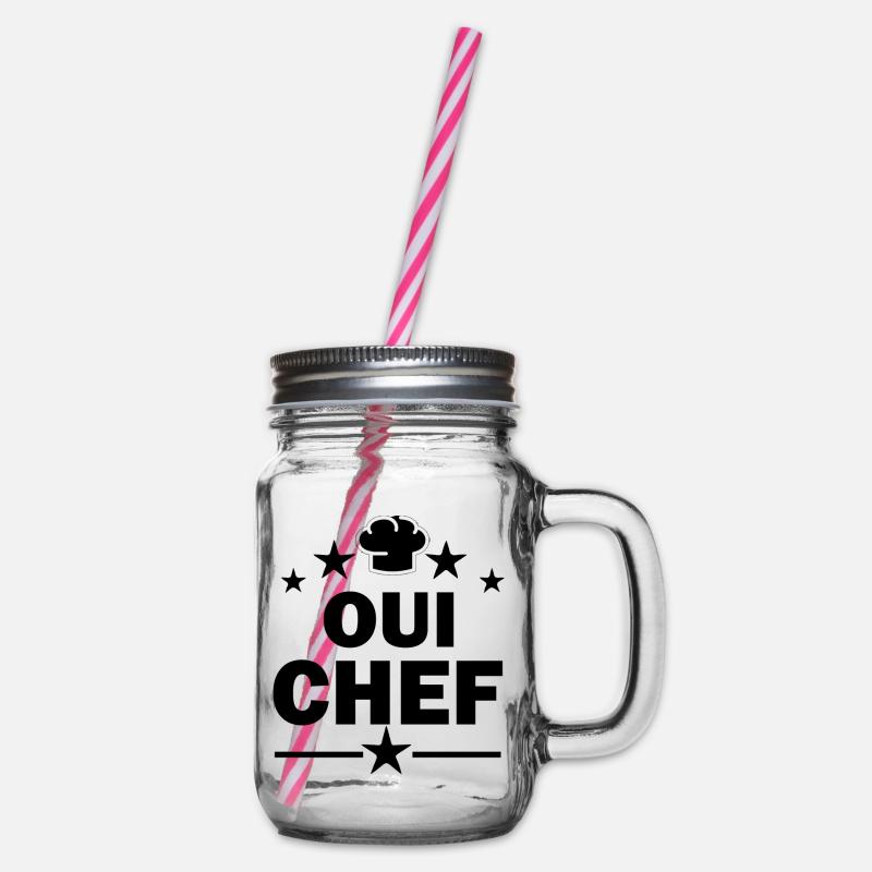 Oui Chef - Cadeau Cuisine - Bocal à boisson - transparent