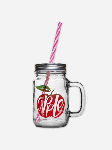 Apple - Henkelglas mit Schraubdeckel - Klar