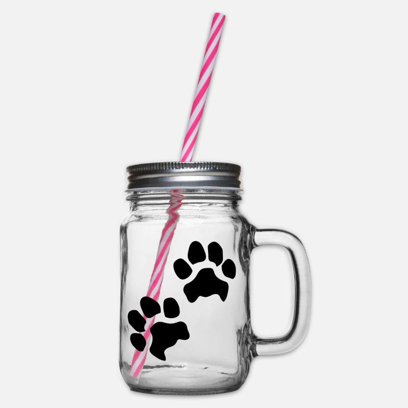 Empreintes de pattes pattes pattes chien chien - Bocal à boisson - transparent