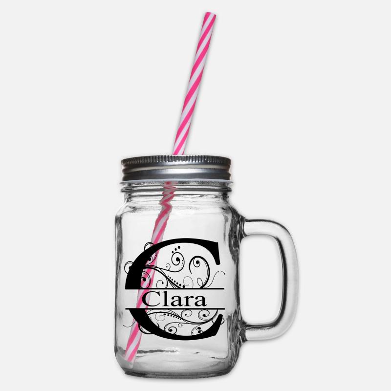Monogramme avec le prénom Clara - Bocal à boisson - transparent