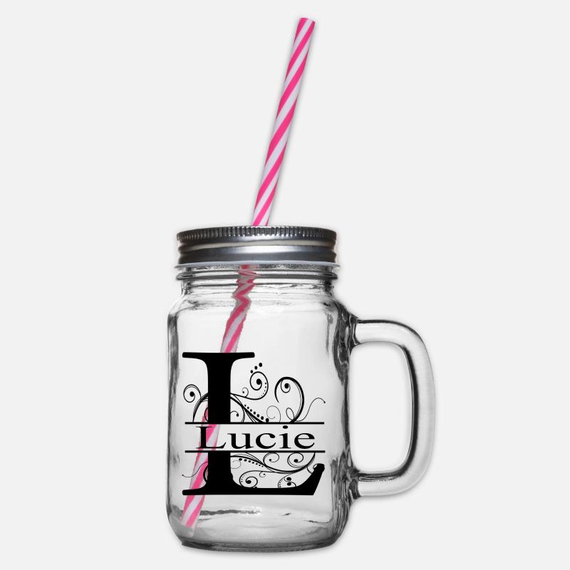 Monogramme avec le prénom Lucie - Bocal à boisson - transparent