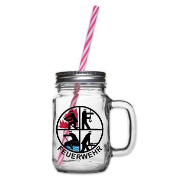 Feuerwehr 4 Logo 1 - Henkelglas mit Schraubdeckel - Klar - Rechts