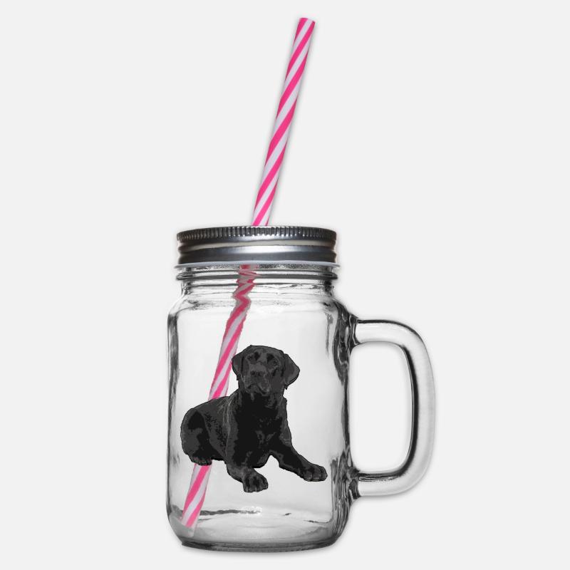 Labrador noir - Bocal à boisson - transparent