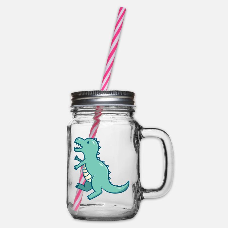 Petit dinosaure mignon bleu T-Rex - Bocal à boisson - transparent