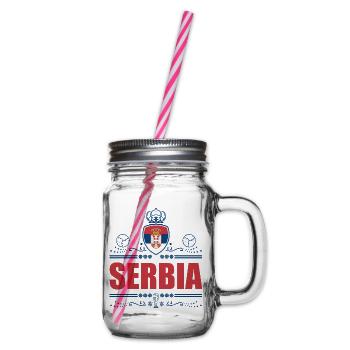 SERBIEN - Henkelglas mit Schraubdeckel - Klar - Rechts