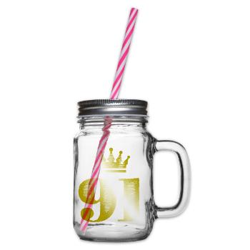 91 Numéro Couronne Or - Bocal à boisson - transparent - Droite