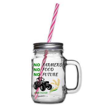 No Farmers No Food No Future - stands together - Henkelglas mit Schraubdeckel - Klar - Rechts