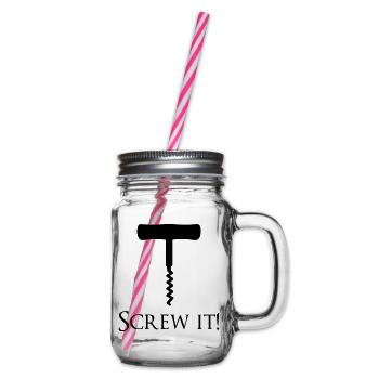 Screw it! - Glass jar with handle and screw cap - clear - Right