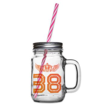 38 Number crown - Glass jar with handle and screw cap - clear - Right