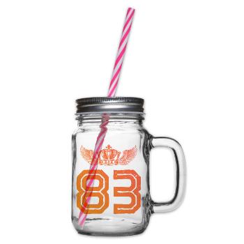 83 Number crown - Glass jar with handle and screw cap - clear - Right