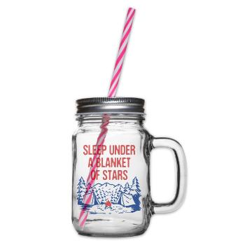Sleep Under a Blanket of Stars Camping Couples - Glass jar with handle and screw cap - clear - Right