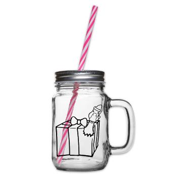 Süße Gans Geschenk Weihnachten - Henkelglas mit Schraubdeckel - Klar - Rechts