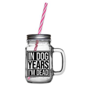 in dog years Dead - Glass jar with handle and screw cap - clear - Right