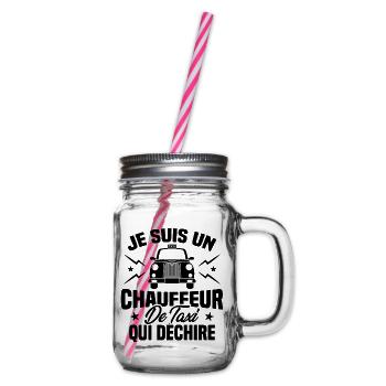 Je Suis Un Chauffeur De Taxi Qui Déchire - Bocal à boisson - transparent - Droite