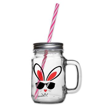 Rabbit, Rabbit, Easter rabbit - Glass jar with handle and screw cap - clear - Right