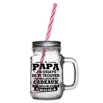 Papa J'ai Essayé De Te Trouver Le Meilleur Cadeau - Bocal à boisson - transparent - Droite